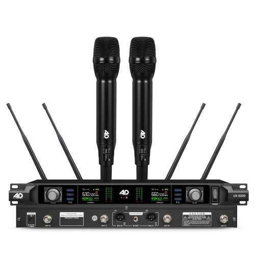 AD UX-8000 Professional Dual UHF Wireless Microphone System